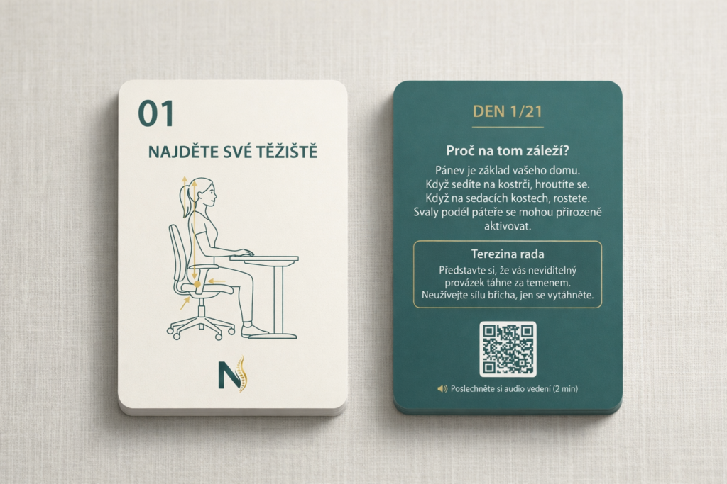 „ukázka správného sezení“
„ergonomická karta Aktivní tělo“
„nastavení pracovního místa bez bolesti zad“